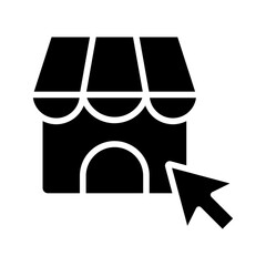 Online Store glyph icon for ecommerce, eshop, commerce and shopping, shop logo