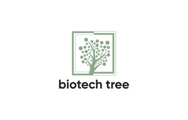 unique modern biotechnology tree logo design