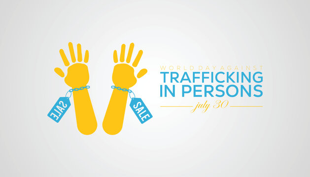 World day against trafficking in person is observed every year on July 30,.banner design template Vector illustration background design.