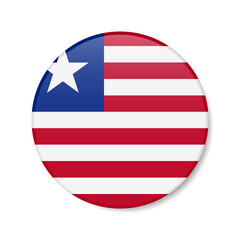 Liberia circle button icon. Liberian round badge flag. 3D realistic isolated vector illustration
