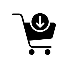 Obraz premium Purchase glyph icon for buying, commerce and shopping, add to cart, ecommerce, shopping cart logo