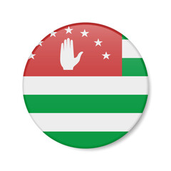 Fototapeta premium Abkhazia circle button icon. Abkhazian round badge flag. 3D realistic isolated vector illustration