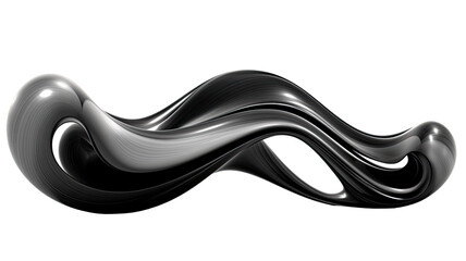 singularity in black and silver abstract colorful shape, 3d render style, isolated on a transparent background