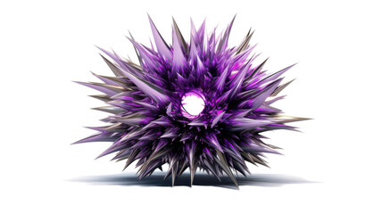 star cluster in purple and silver abstract colorful shape, 3d render style, isolated on a transparent background