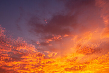 sunset sky, dawn, red clouds appear