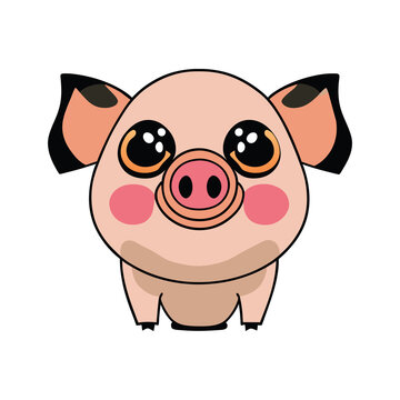 Cute pig drawing style Pig cartoon