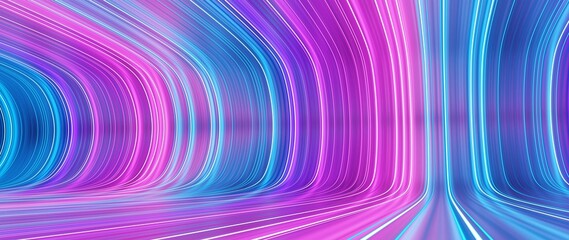 3d rendering of abstract colorful vivid purple-blue tone background, bright glowing neon led on glossy reflection background