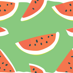 Watermelon Pattern Background Simple Vector