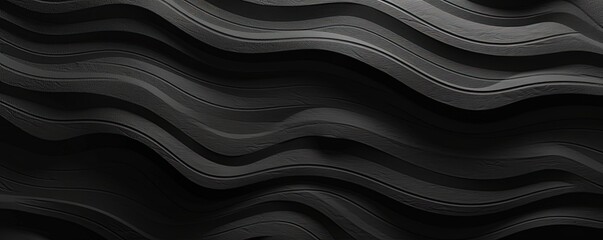 Obraz premium Black Soothing Silk Wave: Abstract Background , AI Generative 