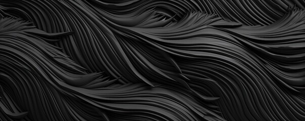 Black Soothing Silk Wave: Abstract Background , AI Generative	