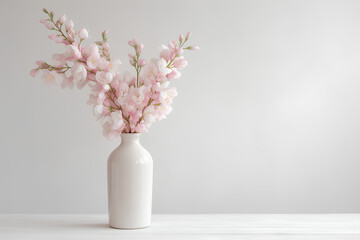 pink flowers in vase, vase full of pink flowers 