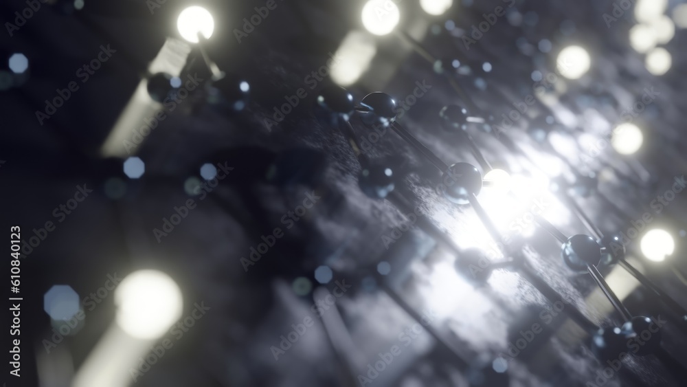 Aufkleber Abstract of dark geometry plexus background with lighting.