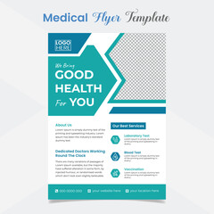 Medical Healthcare flyer and brochure cover page template design