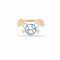 connection logo vector, connected eps 10