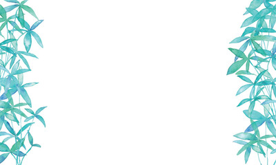 水彩画。水彩タッチで描いたパキラのベクターイラスト。夏の植物背景。Watercolor painting. Vector illustration of pachira with watercolor touch. Summer plant background.