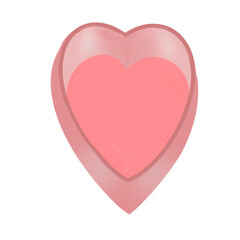 pink heart shaped box on white background