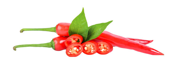 Red chili pepper isolated on transparent png