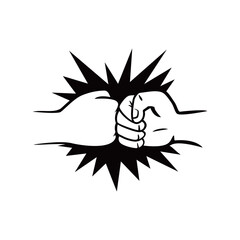 bump gesture silhouette design. two hands people meet sign and symbol.