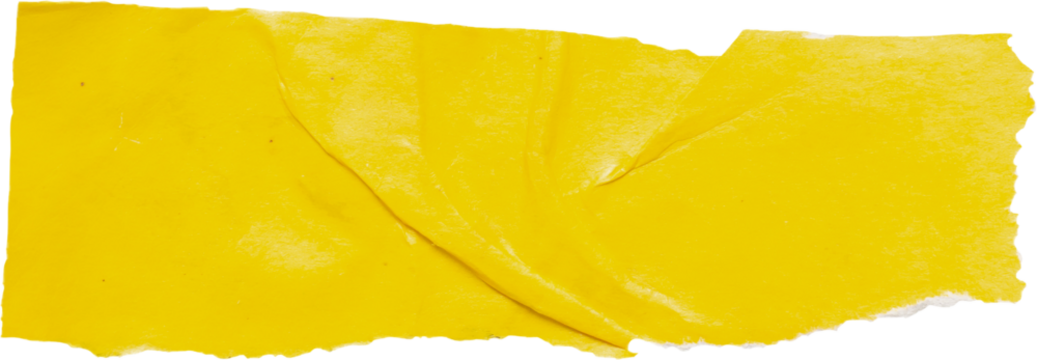 piece of yellow paper tear isolated on white background