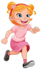 Running girl cartoon character