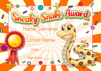 Naklejka premium Certificate for kids template with customizable design with playful fonts