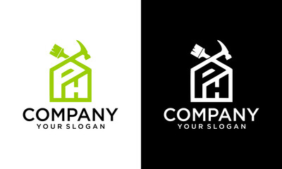 Initial Letter PH Logo Design Vector Template. PH Letter Logo Design PH home logo