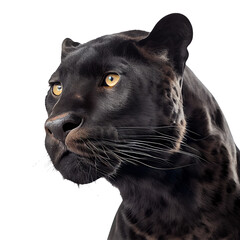 Black panther on a white background for decorating the project. Publications and websites