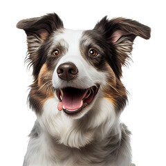 happy dog ​​on white background for decoration project Publications and websites