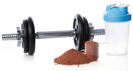 Dumbell and protein powder