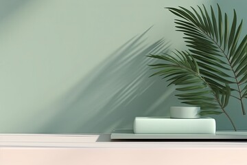 3d rendering of minimal geometric forms. Luxury podium for display your products