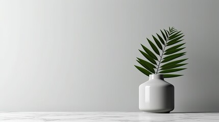 3d render of a cosmetic bottle on a pedestal with green leaves