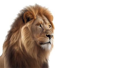 graceful lion On a transparent background, easy to use.