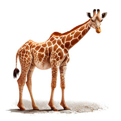 photo realistic giraffe On a white background, easy to use.