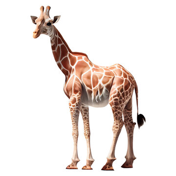 photo realistic giraffe On a white background, easy to use.