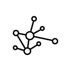 Black line icon for network 