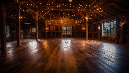 Modern elegance illuminates old fashioned history indoors generated by AI