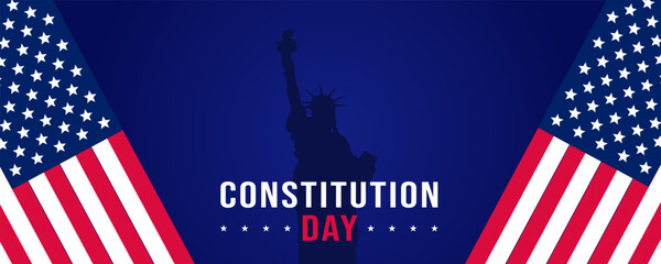 Constitution Day on 17 September Banner Background. Horizontal Banner Template Design. Vector Illustration
