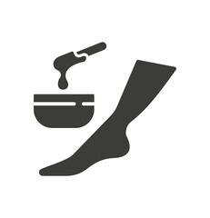 Waxing glyph icon on white background. Vector illustration.