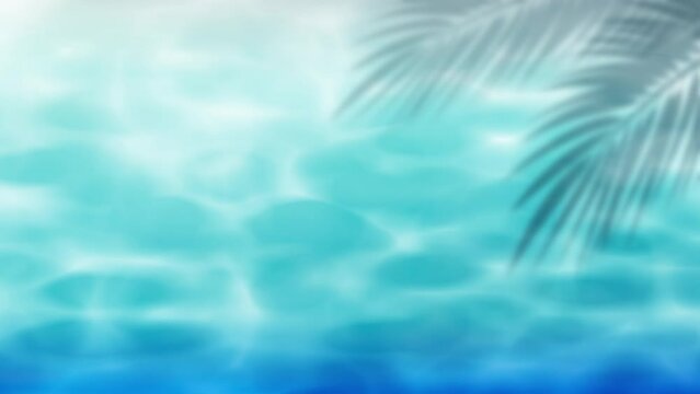 Water surface with swaying palm leaves. Looping video background.