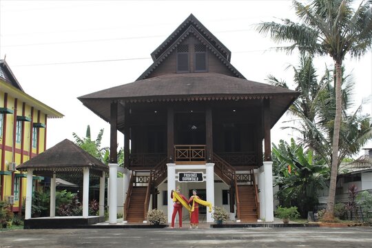 jakarta, indonesia-23 april 2023 : monument taman mini indonesia indah anjungan gorontalo