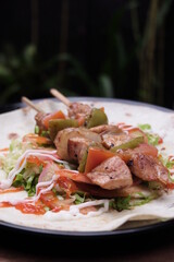 food usually sold in cafes, street food or restaurants, made from meat, vegetables, fried or boiled or baked
