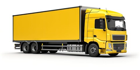 Fototapeta na wymiar Container Trucking. Reliable Freight Shipping and Transport. Transportation Industry. Illustration of a White Truck on a White Background