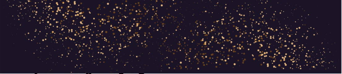 The dust sparks and golden stars shine with special light. Vector sparkles on a transparent background. Vector illustration