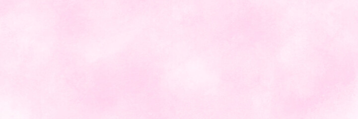 Panorama view pink grunge wall. The background image of watercolor with light pink color feels simple.
