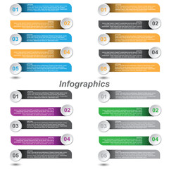 Obraz premium Collection infographics with steps and options, banner for business design and website template.