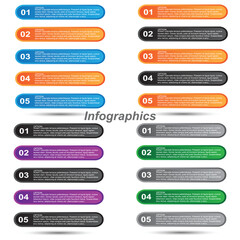 Collection infographics with steps and options, banner  for  business design and website template.