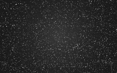 Сosmic, cosmos, night sky, galaxy with tiny dots, stars pattern, starry text background. Elongated rectangle shape. Hand drawn falling snow