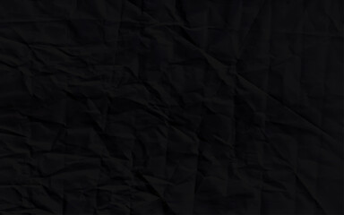 Fototapeta premium Black crumpled paper texture background. Ragged crumpled dark black paper texture with wrinkles, banner background. Vector art