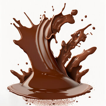 chocolate or Cocoa with Clipping path Generative AI