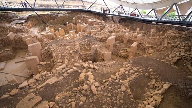 Gobeklitepe ruins view in Sanliurfa Province of Turkey 4K
